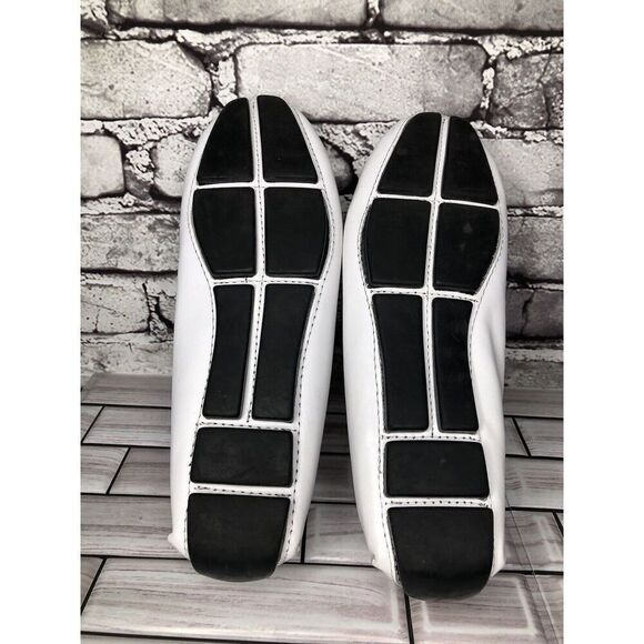 Massimo Matteo Firenze White Leather Driving Moccasins Flats Shoes Women Sz 10B - Picture 7 of 16